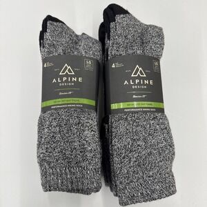 ALPINE DESIGNS - 8 Pairs - Perf Hiking Sock 4 Pack Size L (9-12)